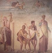 Alma-Tadema, Sir Lawrence The Sacrifice of Iphigenia,Roman,1st century AD Wall painting from pompeii(House of the Tragic Poet) (mk23) oil